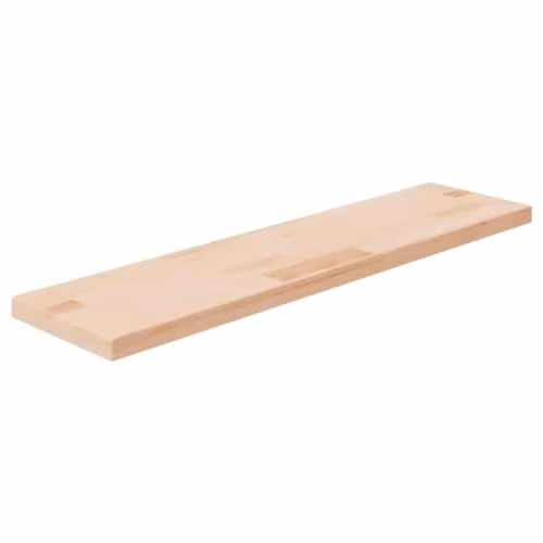 vidaXL Untreated Solid Oak Shelf Board, Brown/Beige, W/D/H: 80 x 20 x 2.5 cm