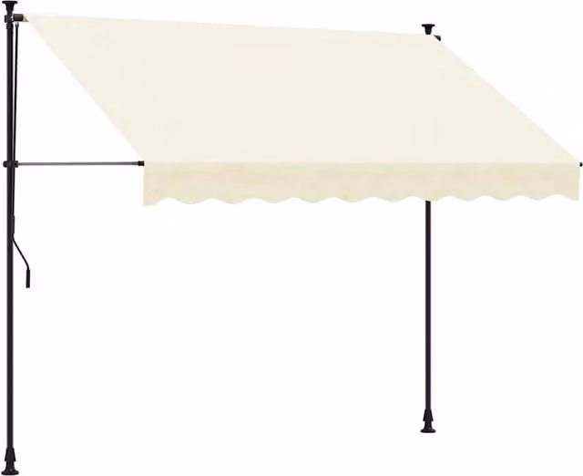 Berkfield Home Retractable Cream Pergola Awning with Steel Frame, W: 300 cm, D: 150 cm