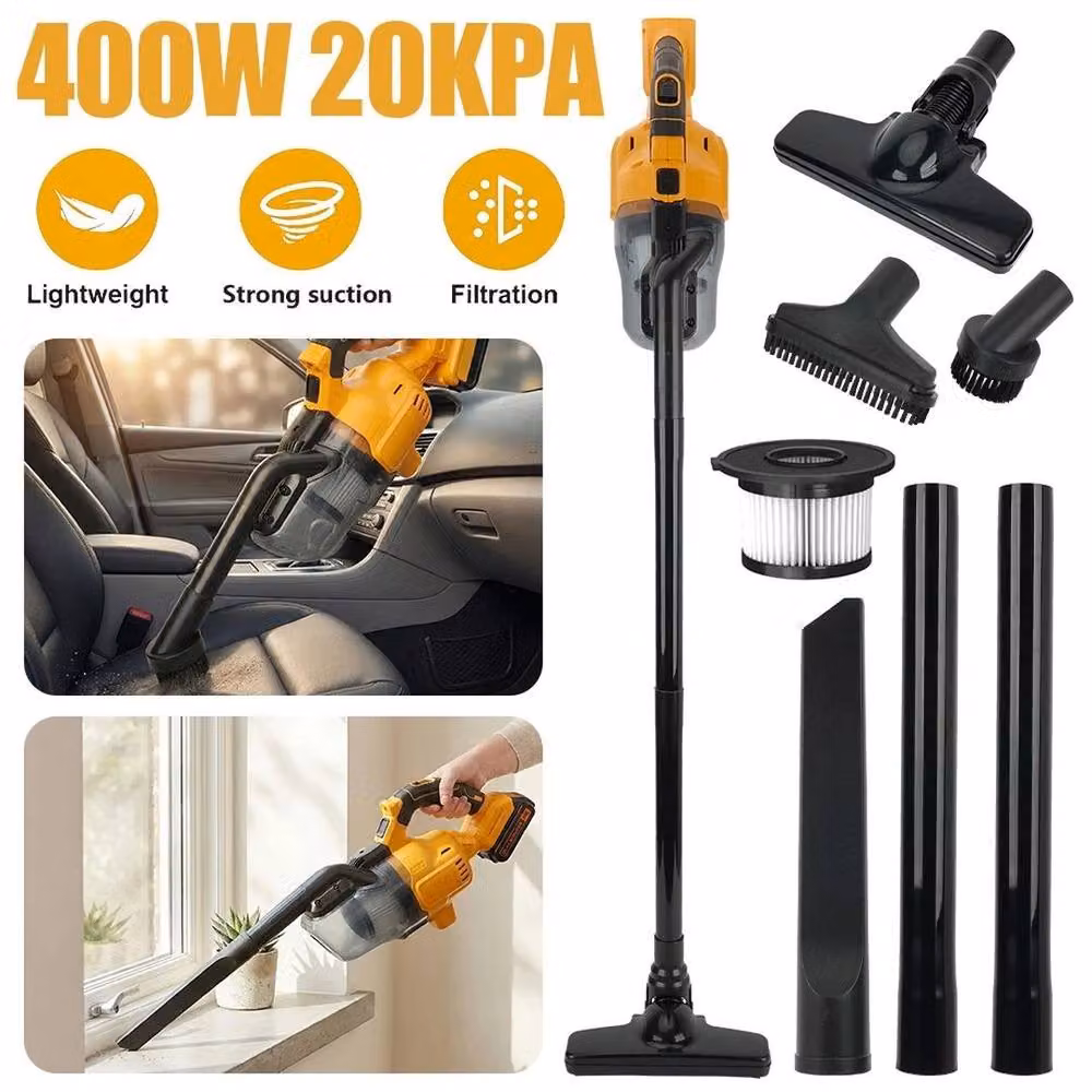 FLAVORA Cordless Handheld Battery Vacuum Cleaner in Yellow – 5