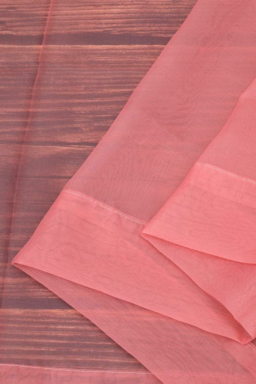 Neel Blue Semi-Transparent Voile Curtain Pair in Blue and Light Pink, Width: 142 cm, Drop: 183 cm – 3