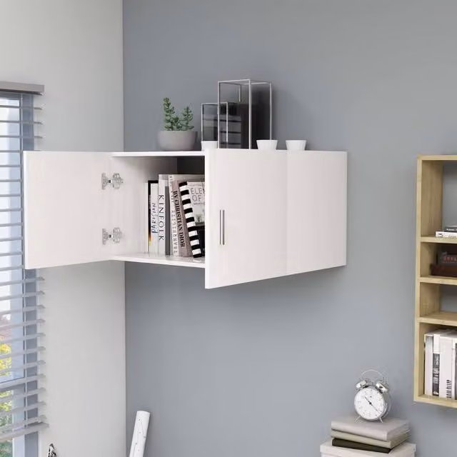 Berkfield Home Wall Mounted Cabinet in White, W/D/H: 80 x 39 x 40 cm – 1