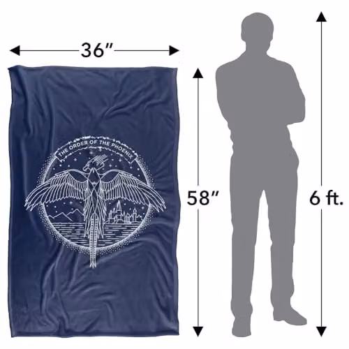 LOGOVISION Harry Potter The Order Of The Phoenix Circle Line Art Super Soft Fleece Throw Blanket, Multicolour, W: 91 cm, D: 147 cm – 4