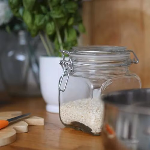 Argon Tableware Square Glass Jar with Clip-Top Lid, 0.76 l, Transparent – 3