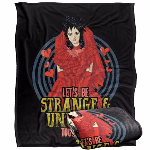 LOGOVISION Beetlejuice Valentine Unusual Together Super Soft Silky Touch Fleece Throw Blanket, Multicolour, W: 152 cm, D: 127 cm – 1