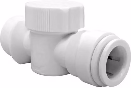 John Guest Speedfit 15mm Straight Shut Off Tap, White, Pack of 10