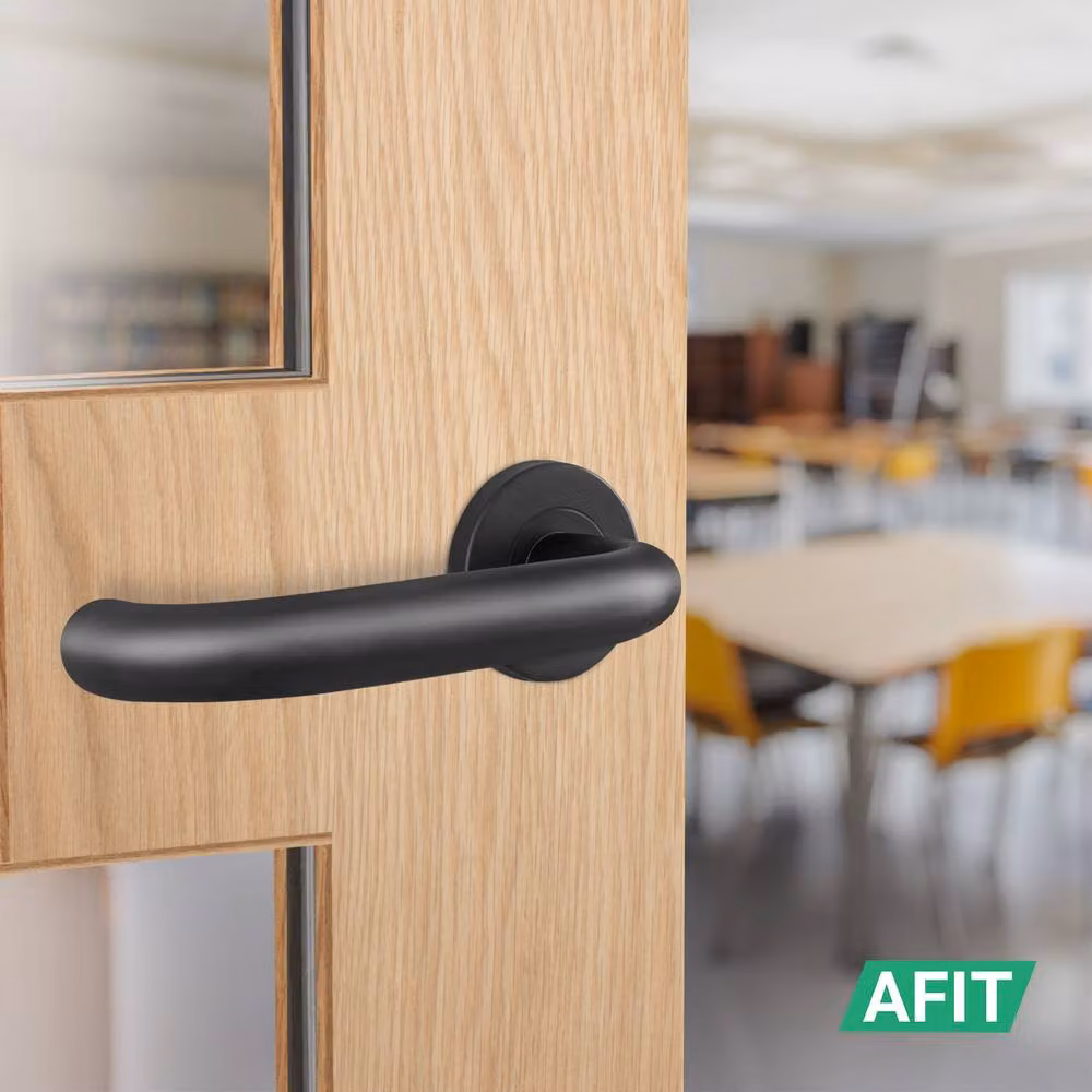 AFIT Matt Black Stainless Steel Return to Door Handles with 64mm Latch Hinges, 150 x 150 mm – 5