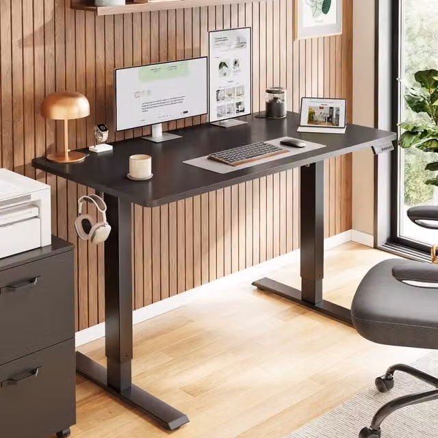VASAGLE Electric Height Adjustable Standing Desk in Black, W/D/H: 120 x 60 x 70 cm