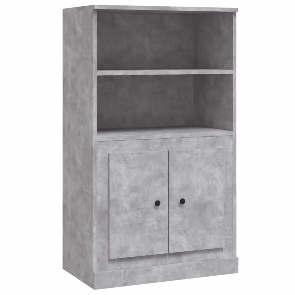 Berkfield Home Modern Highboard in Concrete Grey with Hinged Doors and Open Shelves, W/D/H: 60 x 35.5 x 103.5 cm – 2