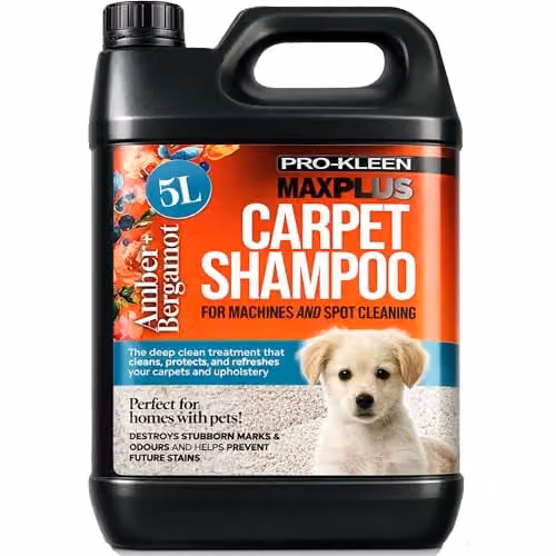 Pro-Kleen MAXPLUS Carpet Shampoo Cleaner with Amber and Bergamot Fragrance, 5 Litres – 1