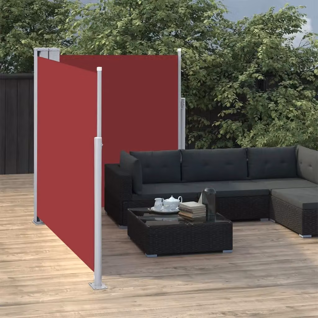 Berkfield Home Red Retractable Roller Side Awning, W: 600 cm, H: 140 cm – 3