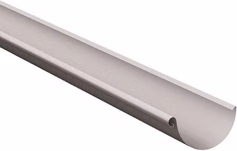 Lindab Half Round Galvanised Steel Gutter, Silver Metallic, Diameter: 125 mm, Length: 3 m