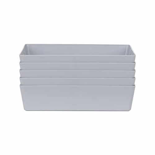 Wham Studio 6L Rectangular Plastic Storage Basket with Handles, Grey – 1