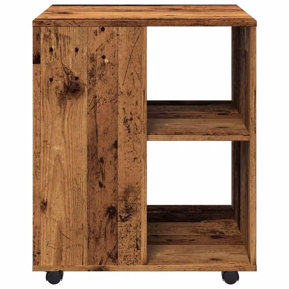 EONLION Rolling Cabinet in Old Wood Brown, W/D/H: 60 x 53 x 72 cm – 3