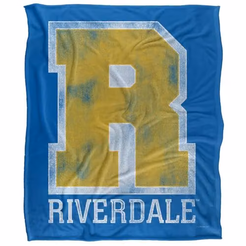 Riverdale Varsity Silky Touch Super Soft Fleece Throw Blanket, White, W/D/H: 152 x 127 cm – 1