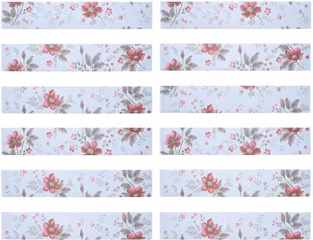 Livingandhome Set of 12 Multicoloured Floral Self Adhesive Stair Riser Stickers