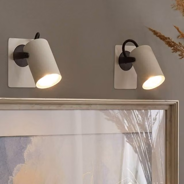 Wyld and Coco Set of 2 White Metal Adjustable Arm Wall Lamps – 1