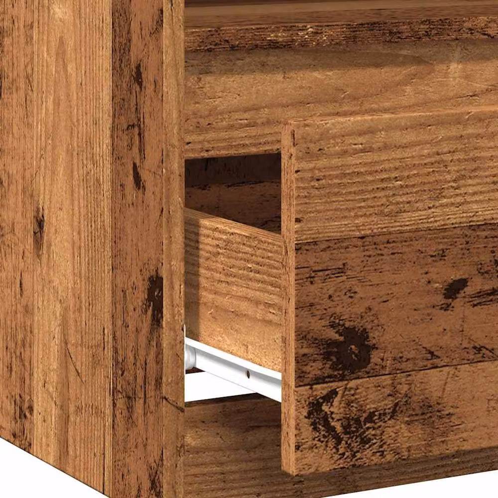 Berkfield Home Classic Bedside Cabinet in Brown Old Wood, W/D/H: 40 x 40 x 50 cm – 7