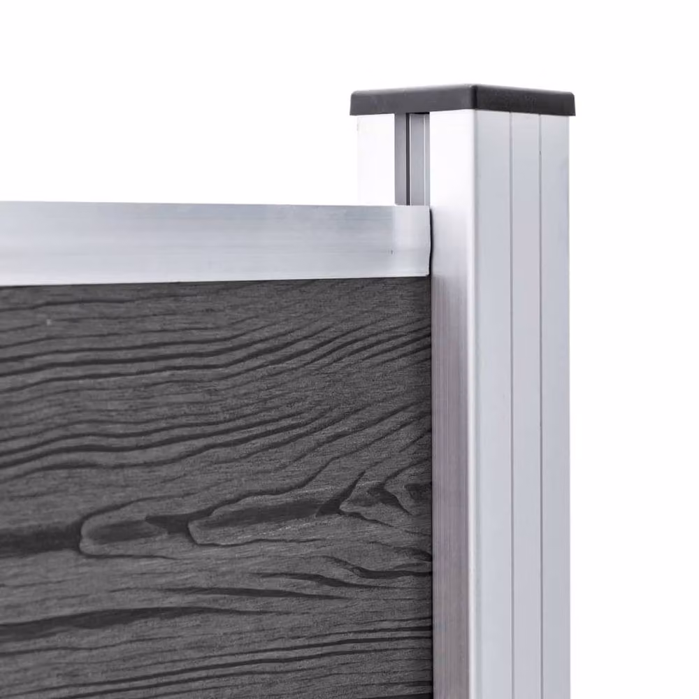 Berkfield Home WPC Fence Panel Set, Black, W: 526 cm, H: 105 cm – 4