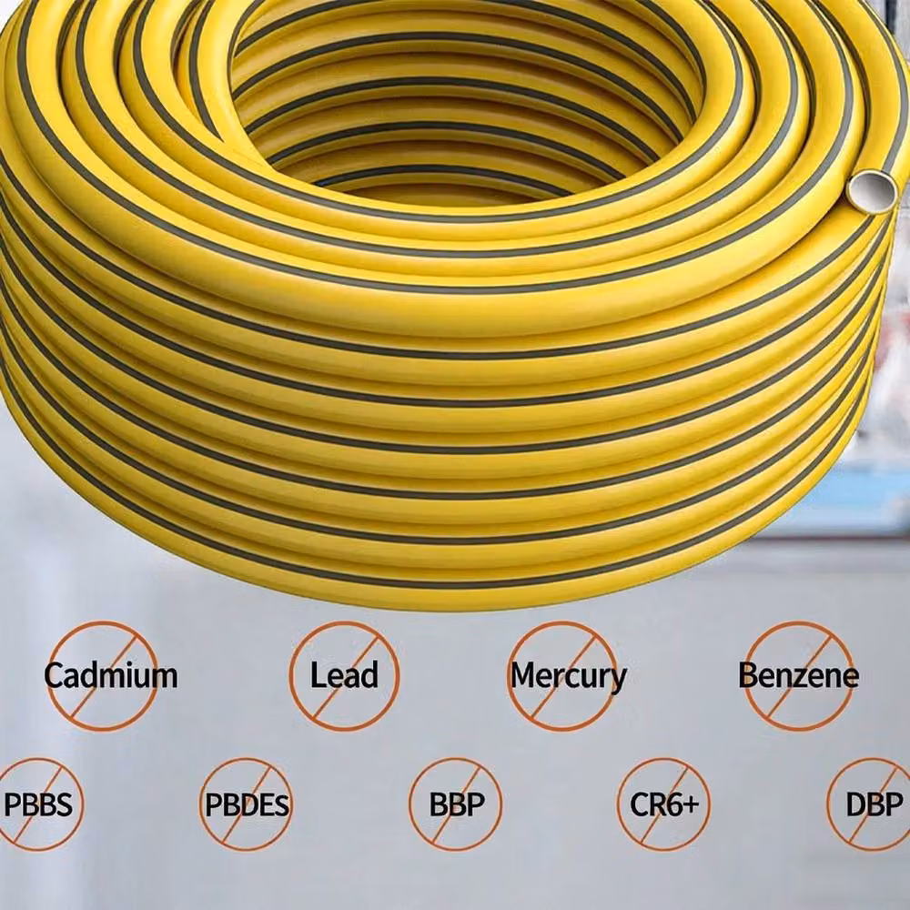 FLAVORA Heavy Duty 20m Garden Hose Pipe Reel, Yellow PVC, 1.25kg – 3