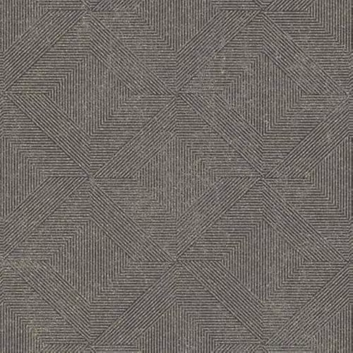 Grandeco Danillo Soft Geometric Pattern Metallic Blown Vinyl Wallpaper, Black
