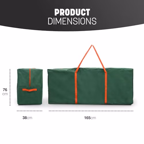 Keplin Christmas Tree and Wrapping Paper Storage Bag in Green, XL Foldable Heavy Duty Fabric Organizer with Handles – 2