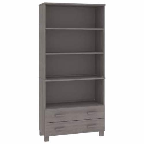 vidaXL HAMAR Modern Highboard in Grey Solid Wood and MDF, W/D/H: 180 x 35 x 85 cm – 1