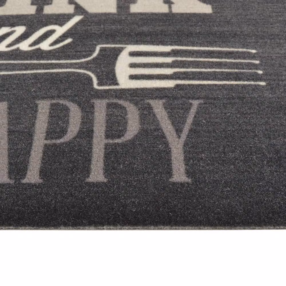 Berkfield Home Washable Non-Slip Velvet Kitchen Rug, Black, W: 60 cm, L: 180 cm – 3