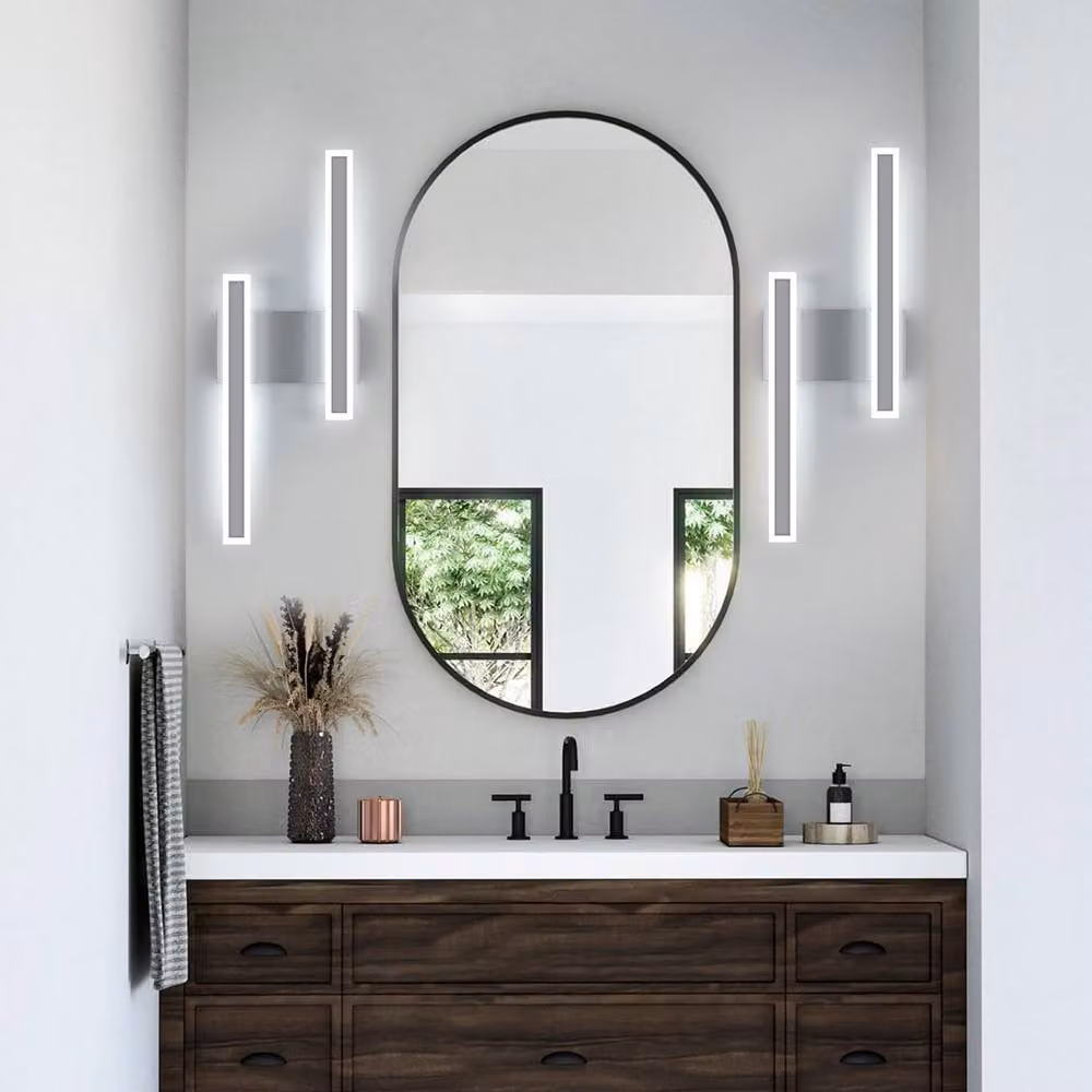 Pheashine White Double Bar LED Wall Sconce, 32W, 6500K Cool White, W: 44 cm – 2
