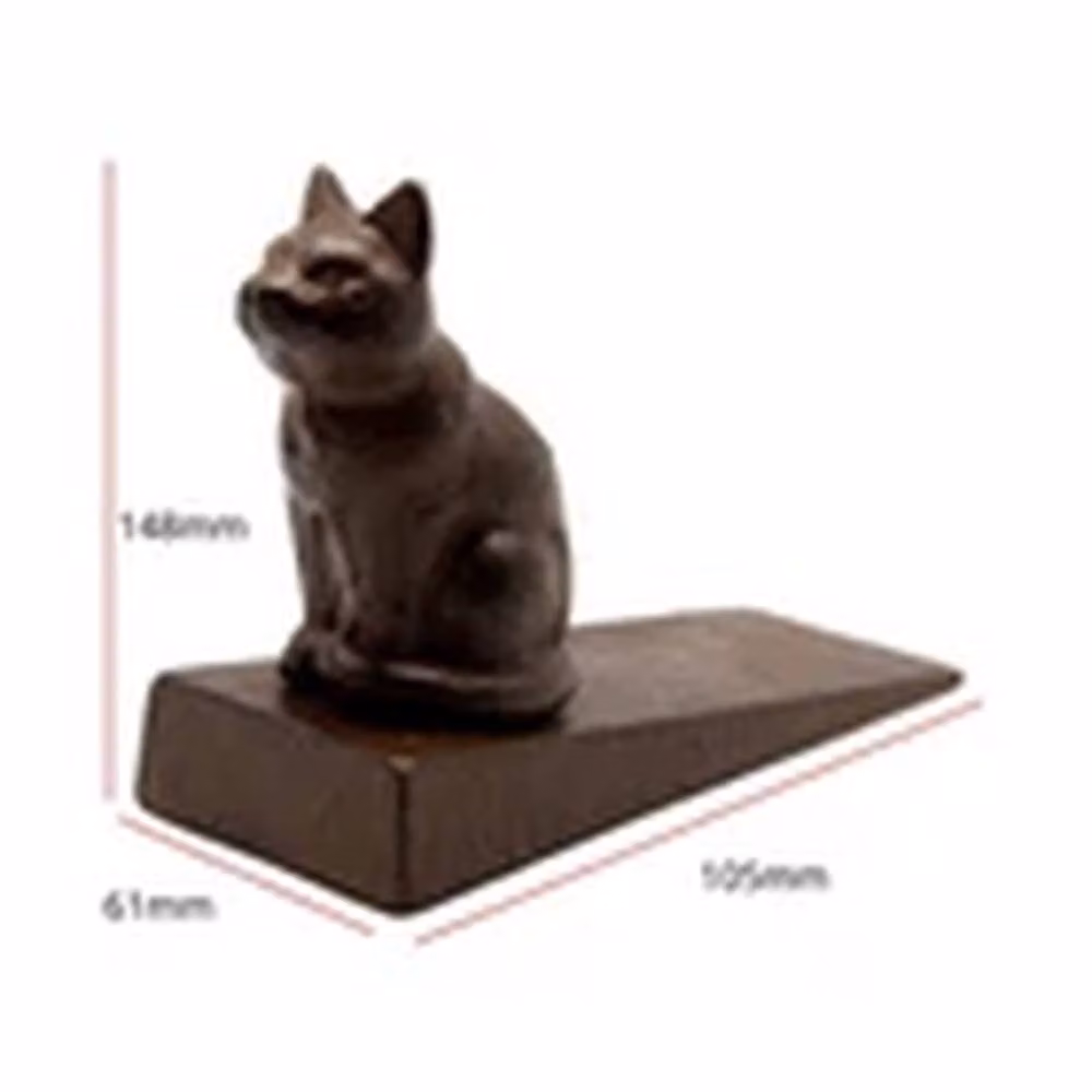 EONLION Vintage Cast Iron Cat Door Stop in Rustic Brown – 2