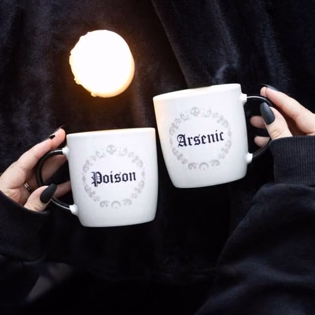 Uniqueful Poison and Arsenic Couples Mug Set in White, Ceramic, 350 ml