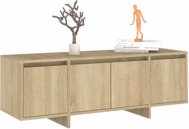 Berkfield Home Sonoma Oak TV Cabinet in Beige, W/D/H: 120 x 30 x 40.5 cm – 1