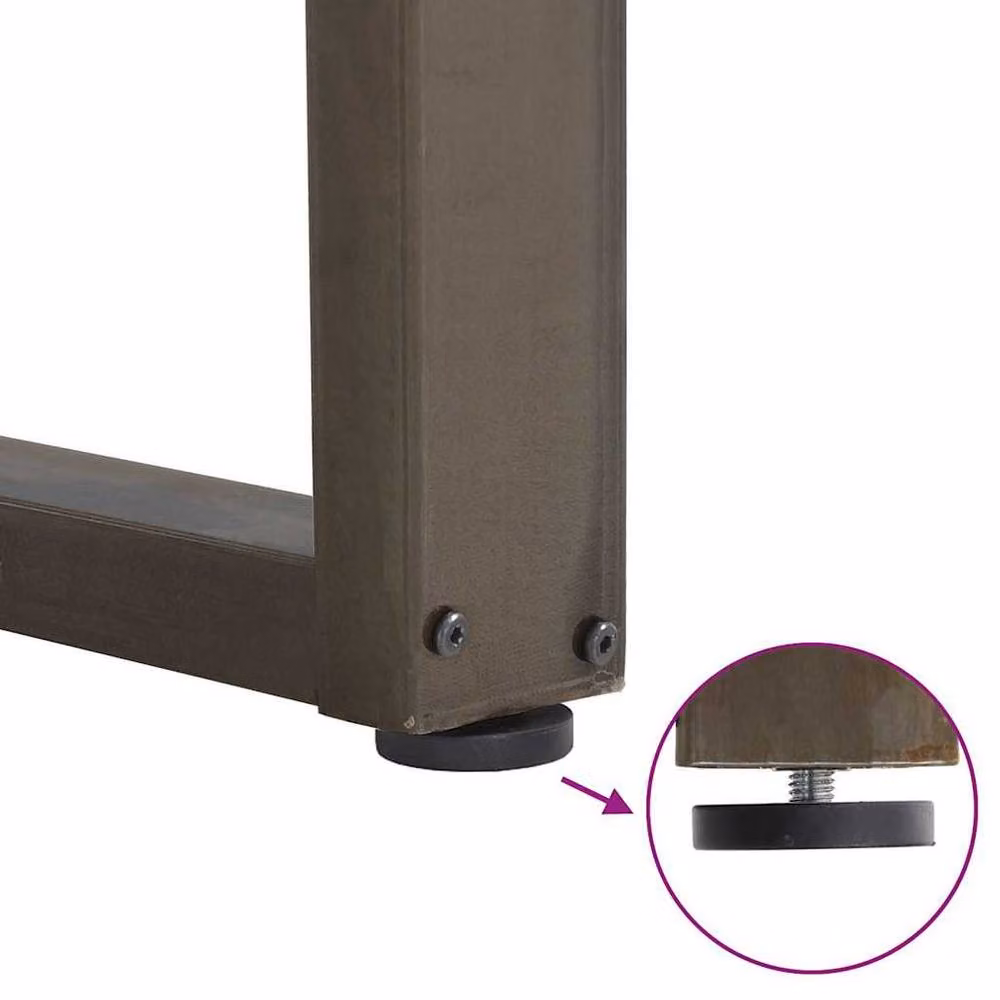 Berkfield Home Modern U-Shaped Coffee Table Legs, 3 Piece Set, Brown Powder-Coated Steel, H: 72.5 cm x W: 70 cm – 4