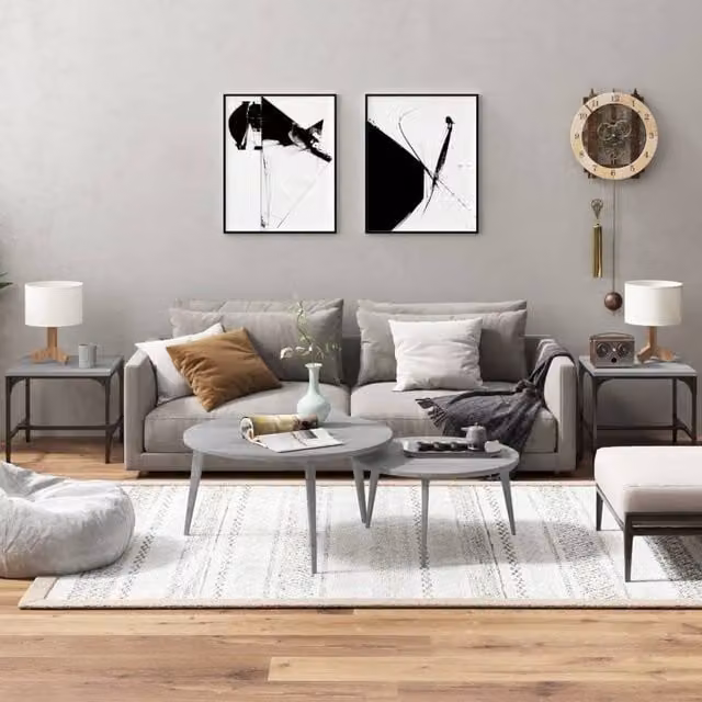 Berkfield Home Set of 2 Grey Sonoma Side Tables, W/D/H: 40 x 40 x 35 cm – 1
