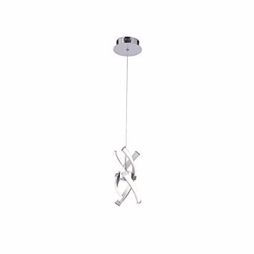Netlighting Espirales Suspended LED Pendant Light, Chrome and Silver with Acrylic, 12W, 3000K, 840lm