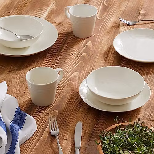 Royal Doulton Gordon Ramsay Maze White Porcelain Cereal Bowls, Set of 4, Diameter: 18 cm – 2