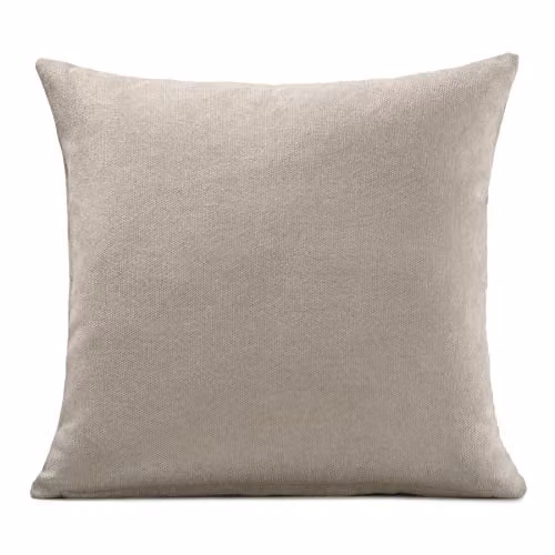 Luxury Living Beige Velvet Chenille Square Cushion W/D/H: 45 x 45 x 45 cm