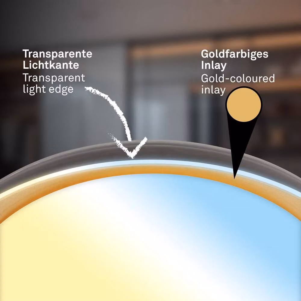 Briloner Modern Round LED Ceiling Light with Remote Control and CCT Dimming, Black and Gold/Brass, W/D/H: 43 x 43 x 8 cm – 5