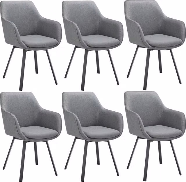 tectake Alicon Padded Swivel Armchair with Large Backrest in Anthracite Grey