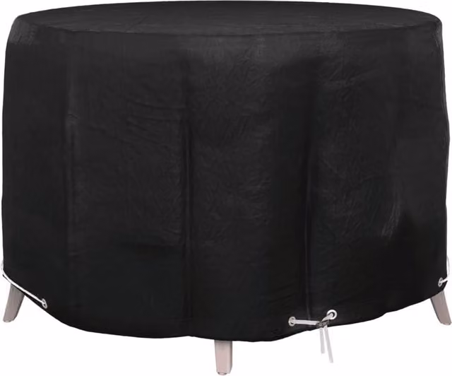 Berkfield Home Round Garden Furniture Cover with 6 Eyelets, Black, Diameter: 125 cm, Height: 75 cm – 1