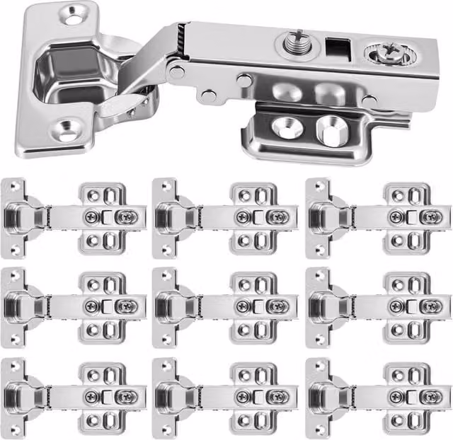 NESTLUNE 20-Piece Soft Close Full Overlay Cabinet Hinges, 35mm, Silver