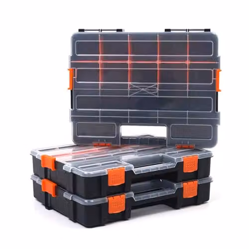 Simpa Professional Heavy Duty DIY Organiser Storage Box Set of 3 in Black – 6