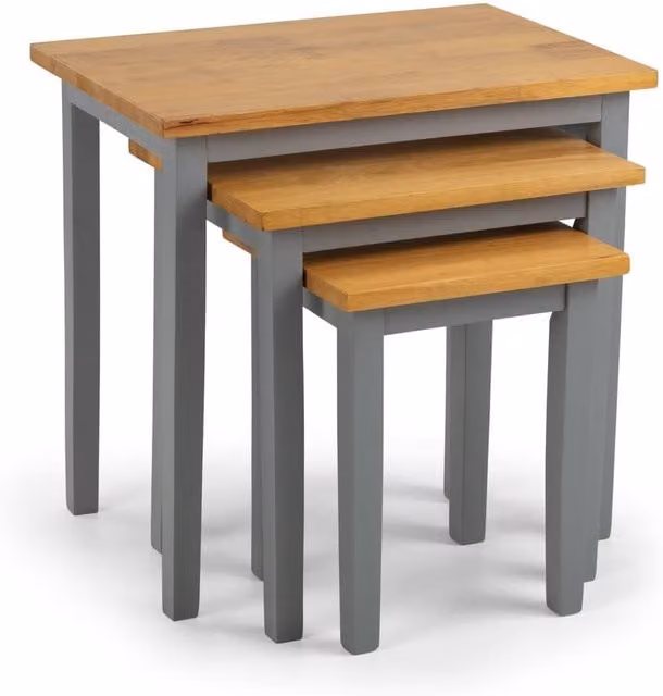 Cheshire Inverlochy Nest Of Tables in Grey and Light Oak – 1