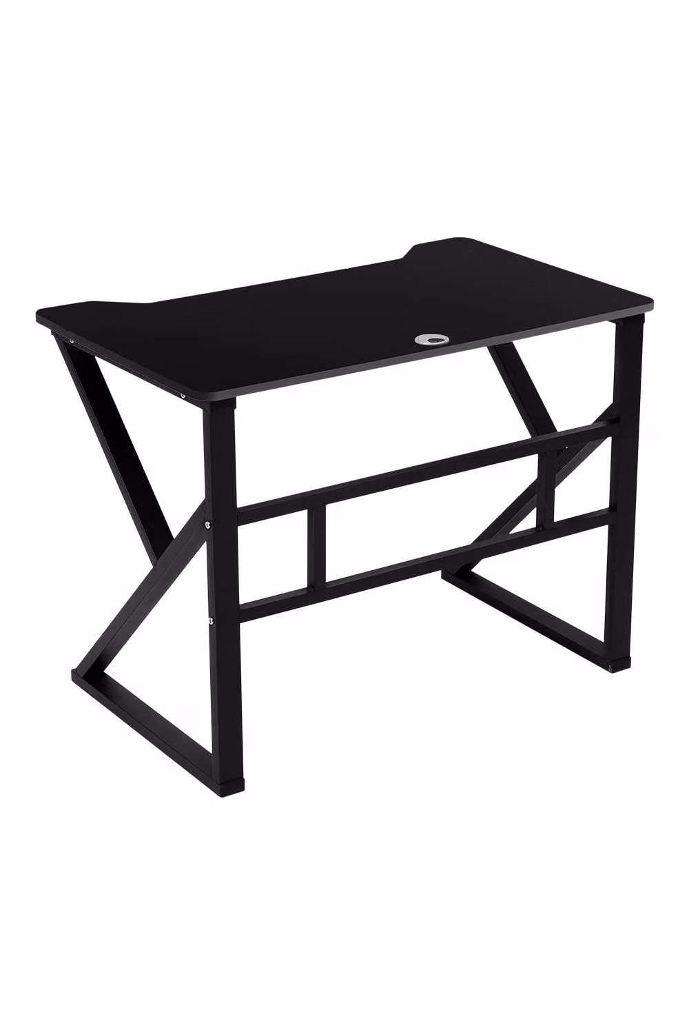 Garden Sanctuary Modern K-shaped Frame Metal Computer Desk in Black – 2