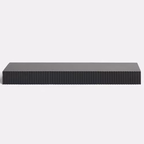 OHS Black Ribbed Floating Wall Shelf, Modern Matt Striped Decorative Shelf for Bedroom, Hallway or Home Office, W/D/H: 61 x 13 x 6 cm – 3