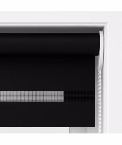 New Edge Blinds Black Zebra Day and Night Roller Blind, W: 145 cm, H: 165 cm – 5