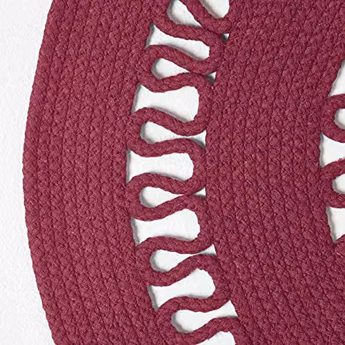 Homescapes Purple Crochet Braided Round Rug, Reversible Cotton and Polyester Mat, Diameter: 90 cm – 4