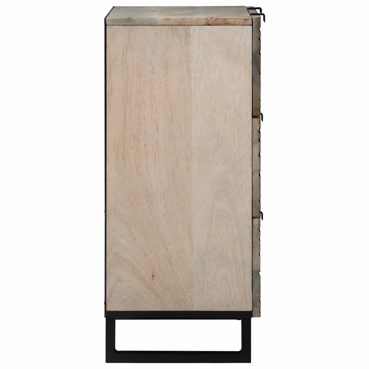 Berkfield Home Set of 2 White Rustic Solid Mango Wood Sideboards, W/D/H: 60 x 33.5 x 75 cm – 3