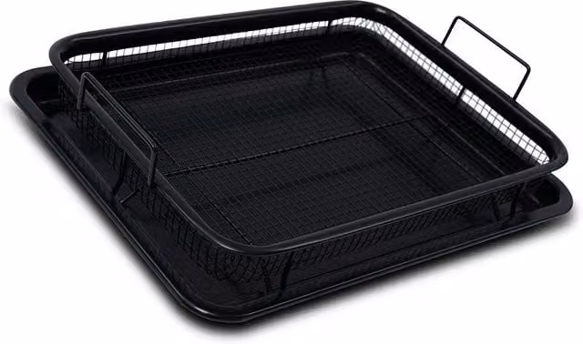 Durastone Professional Crisper Non-Stick Rectangular Baking Sheet Set in Black