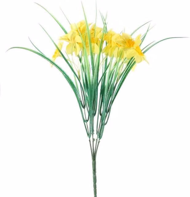 Kingsbury Gifts Artificial Wild Silk Daffodil Bunch, Yellow, 40 cm