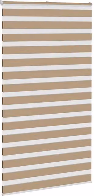 Berkfield Home Elegant Zebra Blind in Sand and Brown, W: 130 cm, H: 200 cm